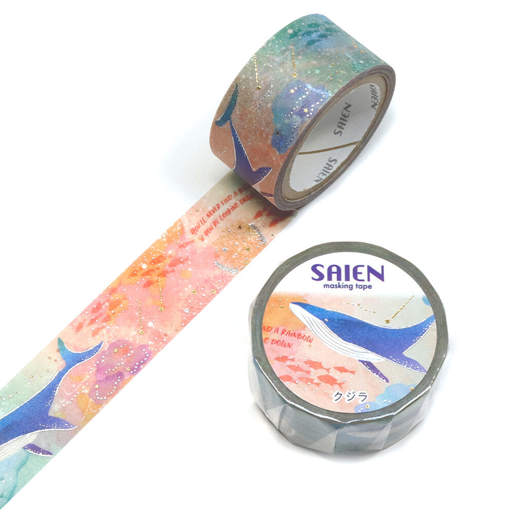 Whale Marine Life Foil Washi Tape | Kamiiso SAIEN