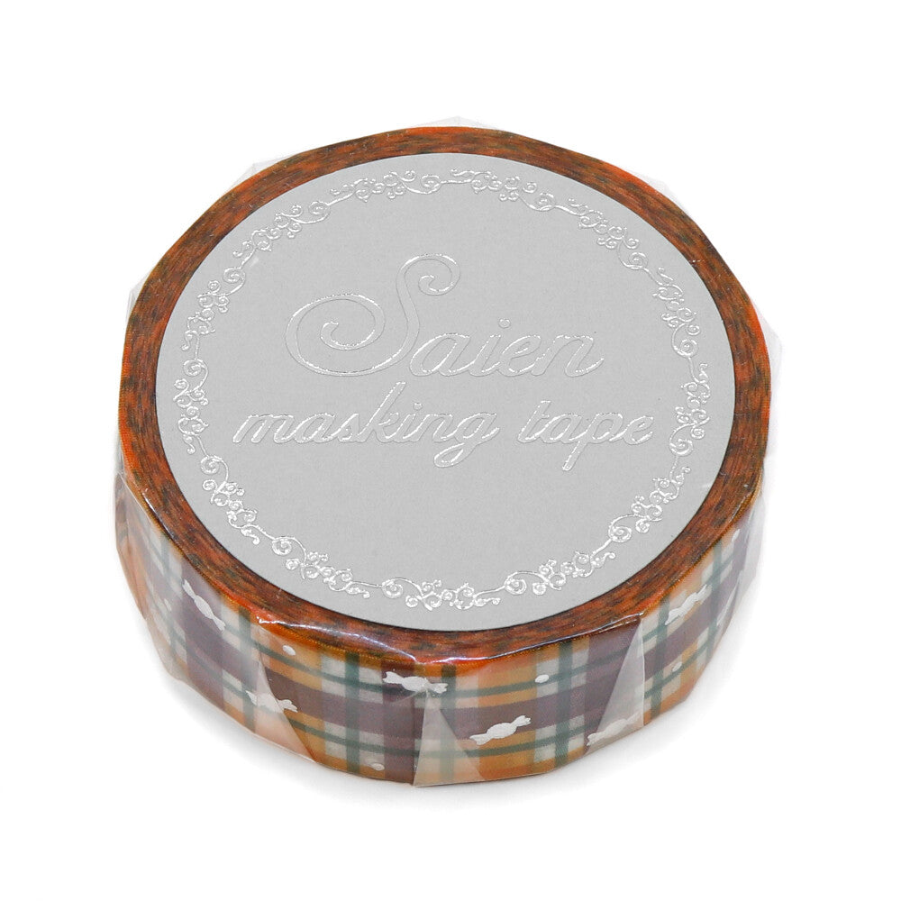 Halloween Check Silver Foil Washi Tape | Kamiiso SAIEN