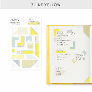 Comfy Line Yellow Translucent Planner Stickers | Iroha Publishing