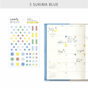 Comfy Sukima Blue Translucent Planner Stickers | Iroha Publishing