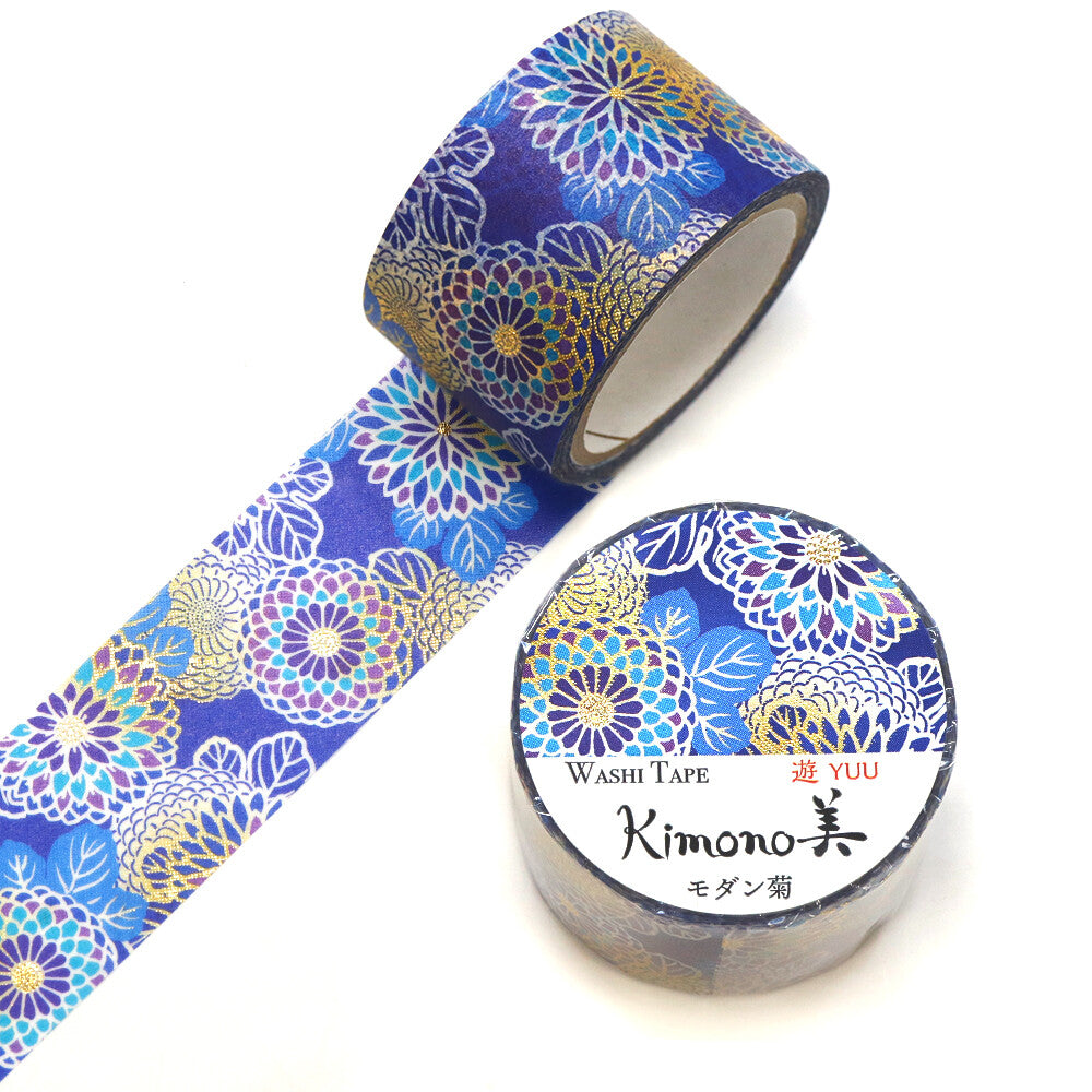 Modern Chrysanthemum Washi Tape, Wide | Kamiiso SAIEN
