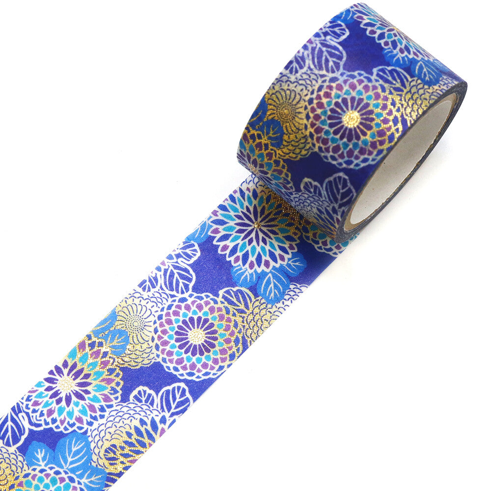 Modern Chrysanthemum Washi Tape, Wide | Kamiiso SAIEN