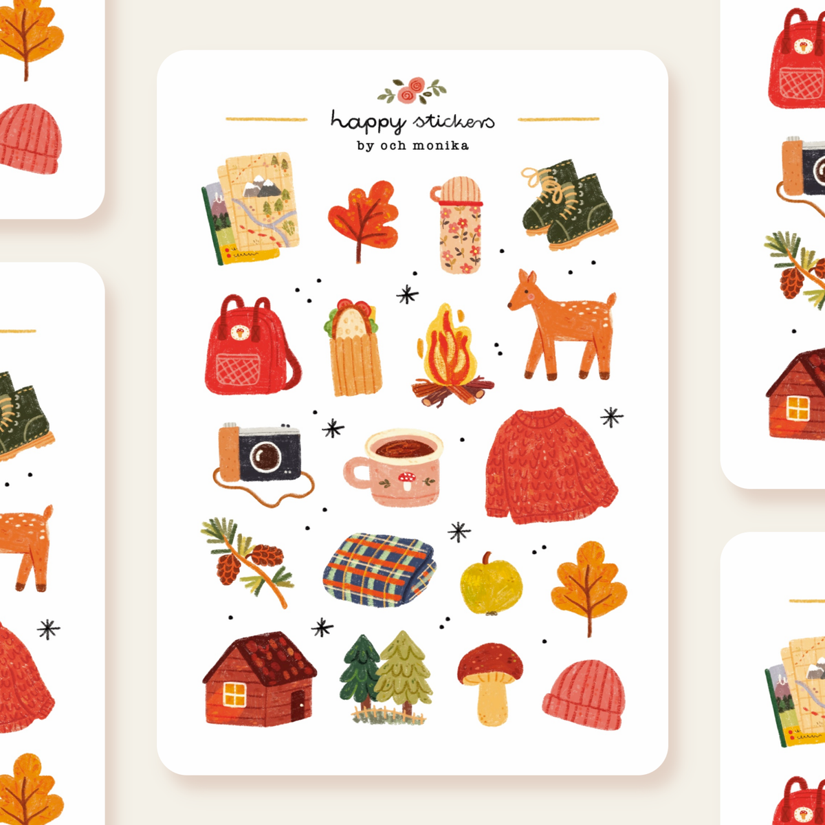 Hiking Sticker Sheet by Och Monika | Papertail Fox