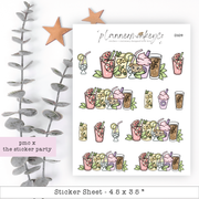 Summer Drink Line Up Macy Doodle Stickers | Planner Monkey Co