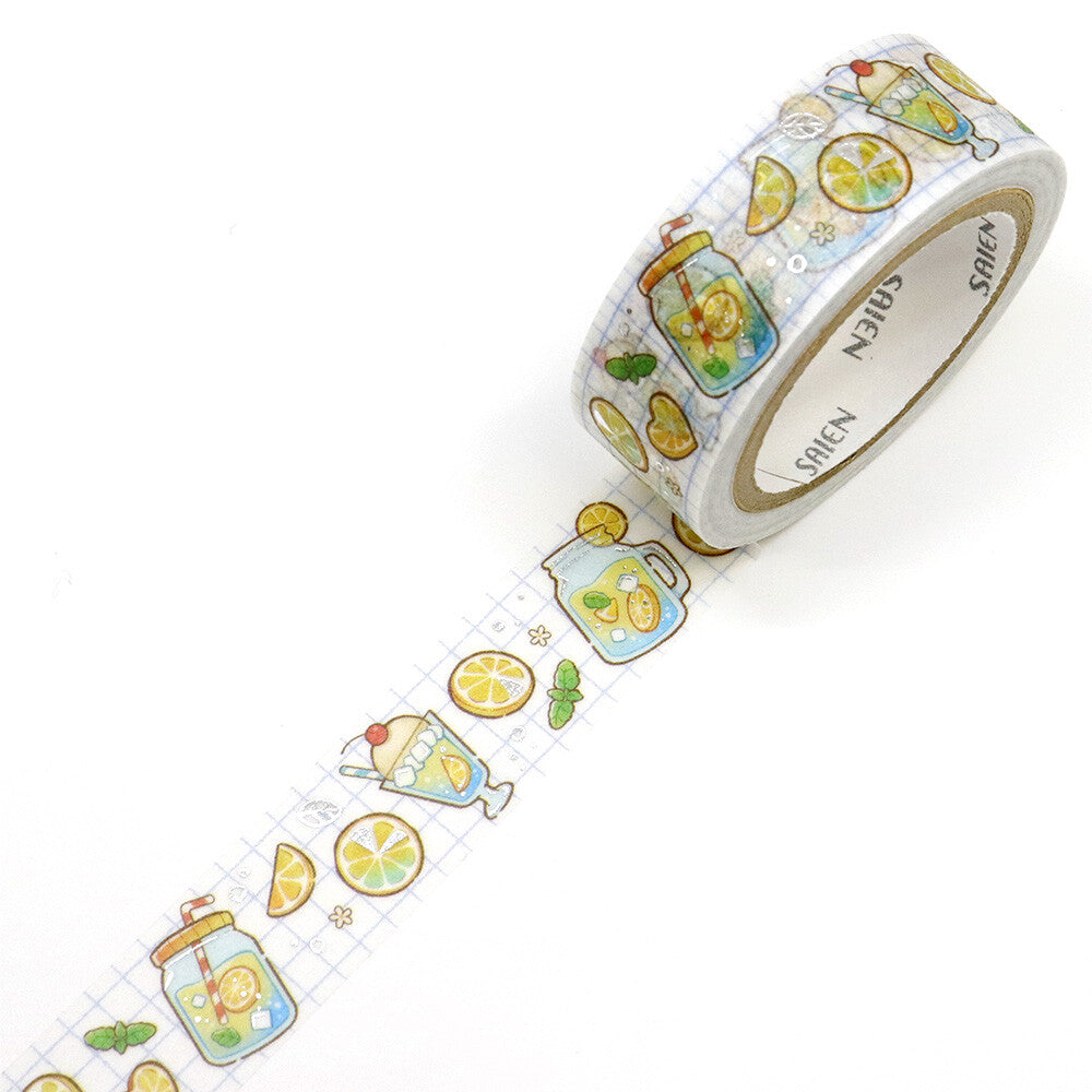 Lemonade Silver Foil Washi Tape | Kamiiso SAIEN