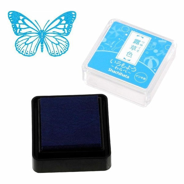 Iromoyo Warabe Mini Stamp Pad, Tsuyukusa-iro (Dayflower Blue) | Shachihata