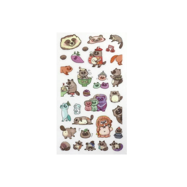 Tanuki Raccoon Dog Paper Transfer Stickers | Irodo