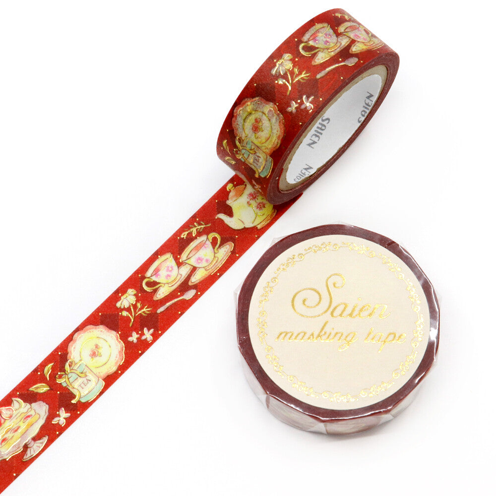 Classical Tea Gold Foil Washi Tape by Kamiiso SAIEN | Papertail Fox