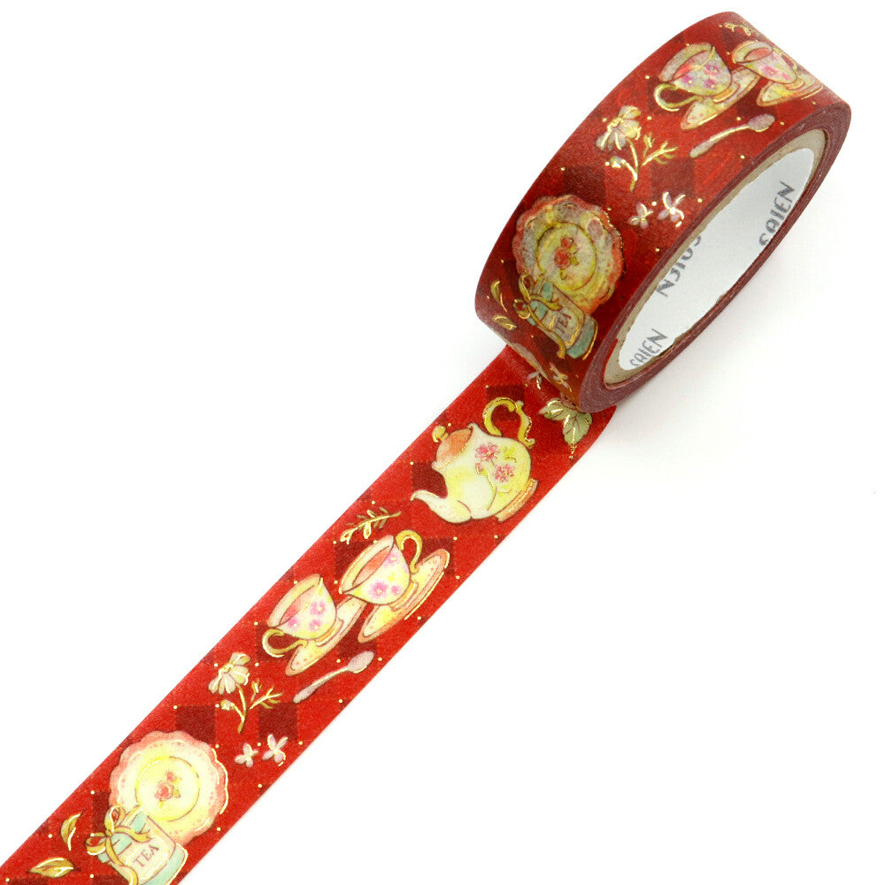Classical Tea Gold Foil Washi Tape | Kamiiso SAIEN