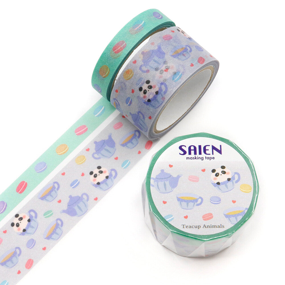 Teacup Panda Washi Tape (2-Roll Set) | Kamiiso SAIEN