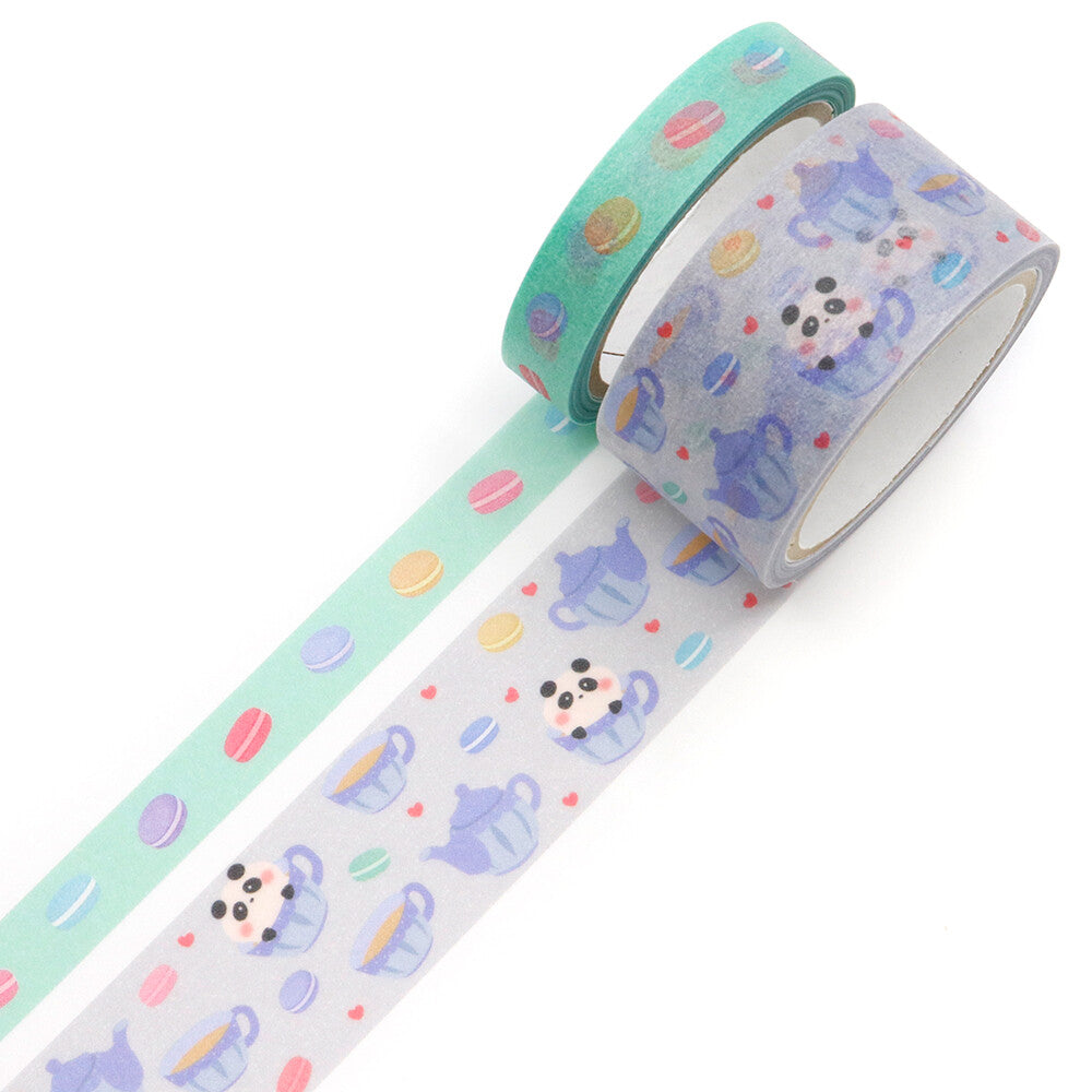Teacup Panda Washi Tape (2-Roll Set) | Kamiiso SAIEN