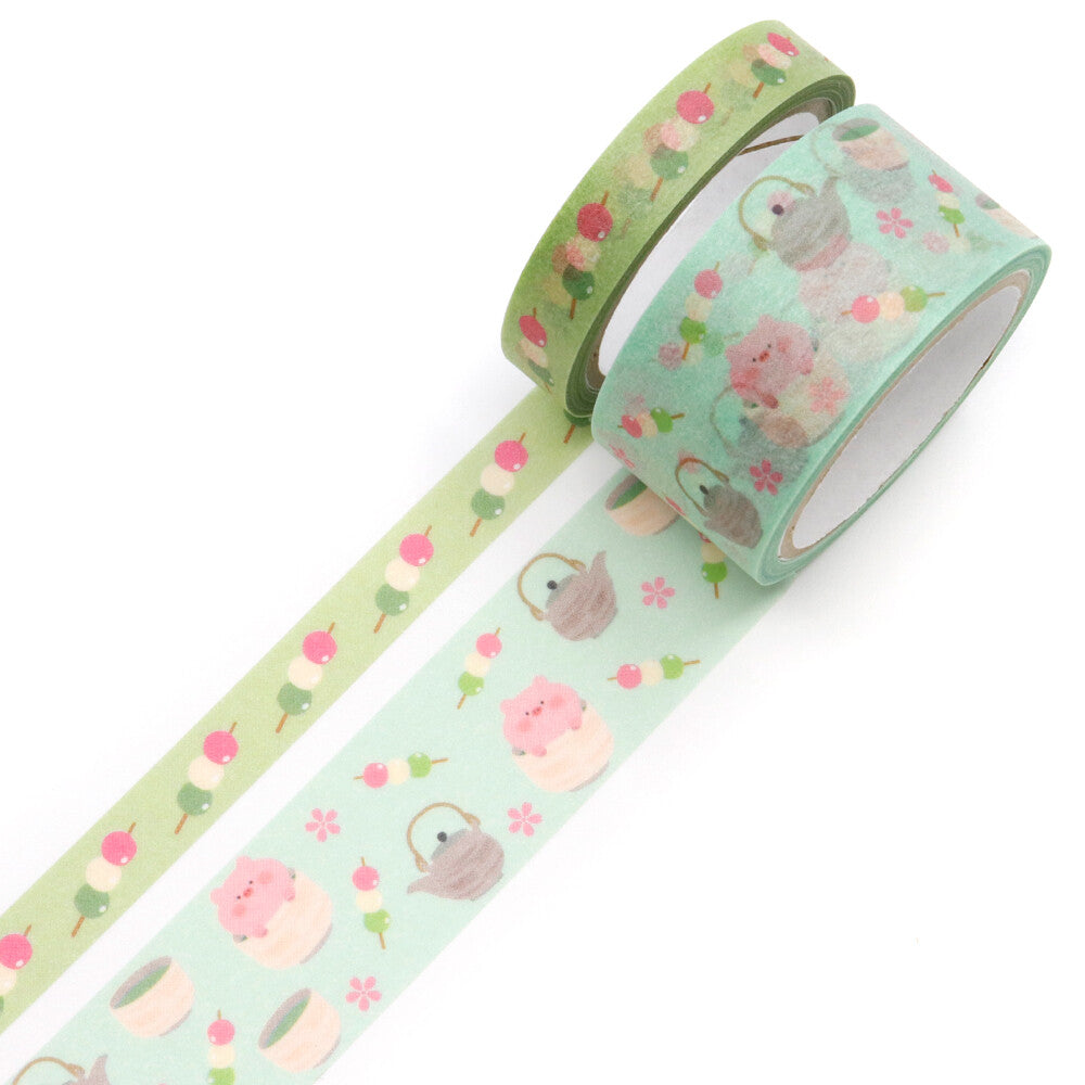 Teacup Piglet Washi Tape (2-Roll Set) | Kamiiso SAIEN