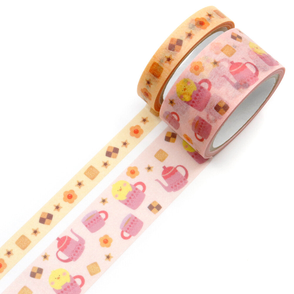Teacup Chick Washi Tape (2-Roll Set) | Kamiiso SAIEN