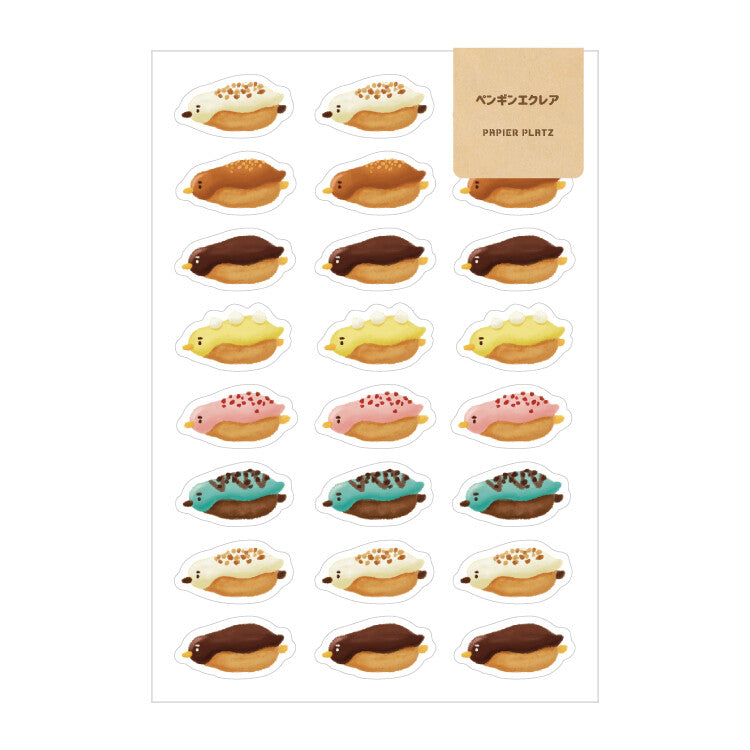 Penguin Eclair Kawaii Sticker Sheet | Aoyoshi