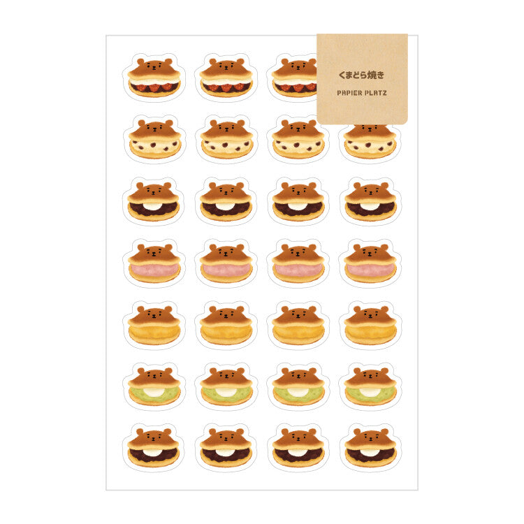Bear Dorayaki Kawaii Sticker Sheet | Aoyoshi