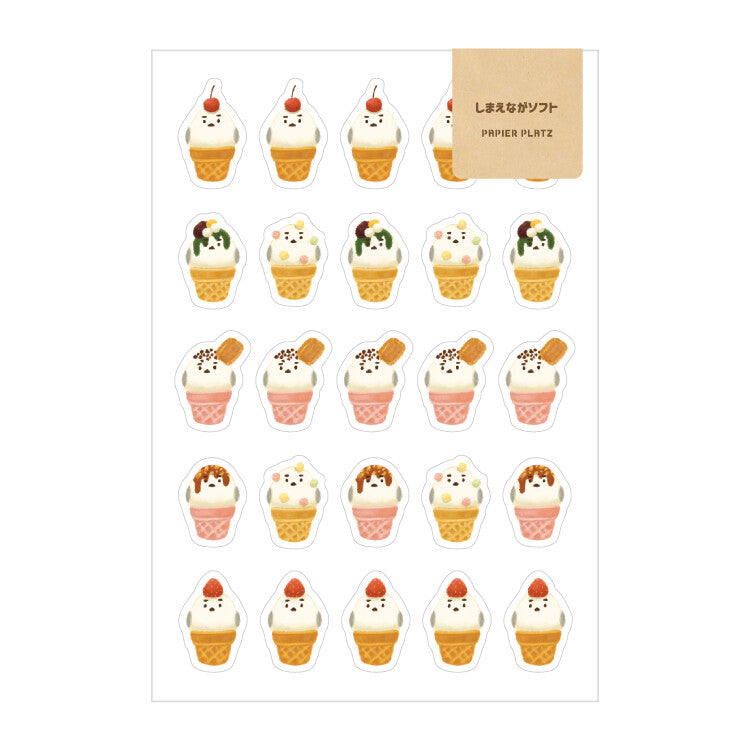 Shimaenaga Soft Serve Kawaii Sticker Sheet | Aoyoshi