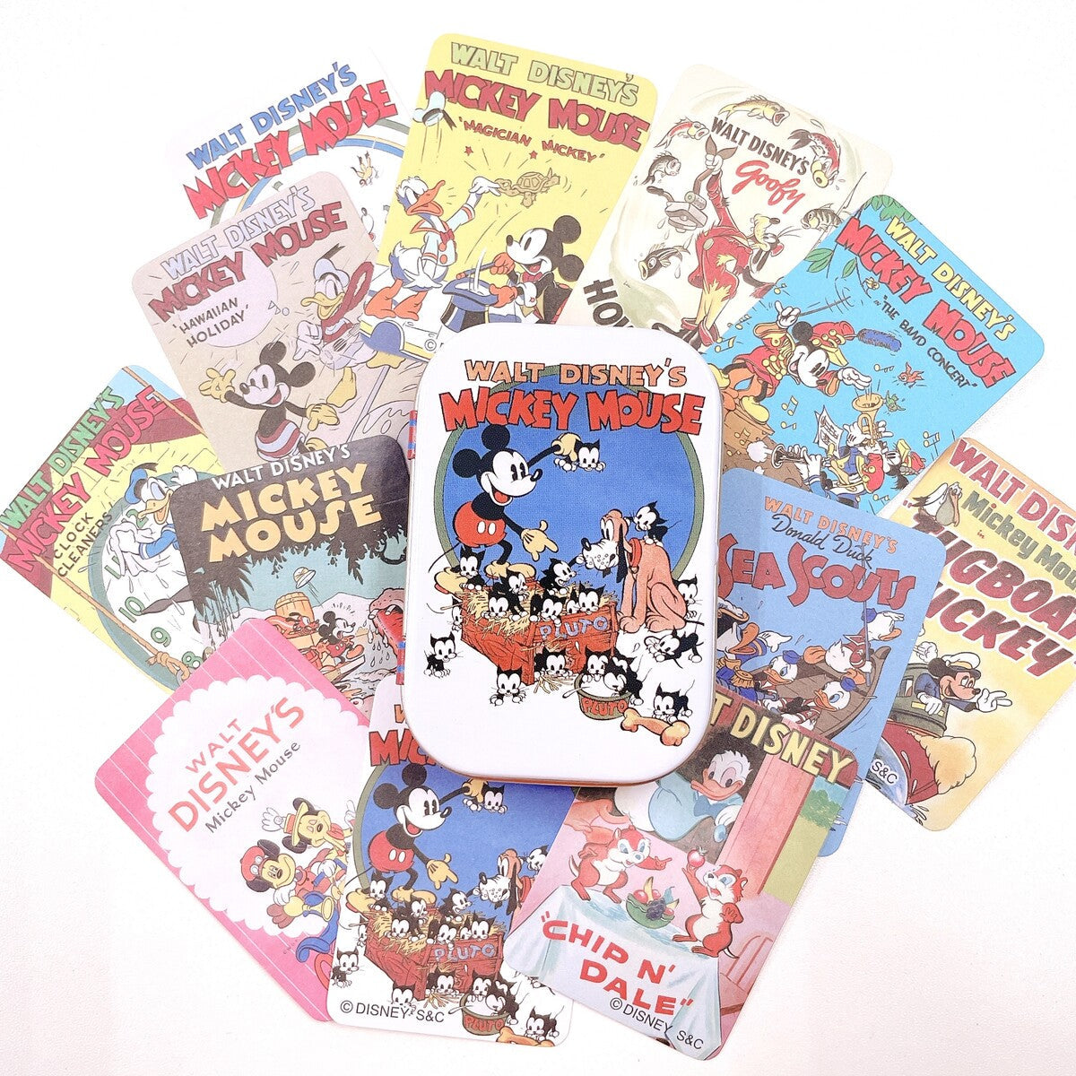 Mickey Mouse Vintage Cover Stickers in Collectible Tin | S&C Corporation