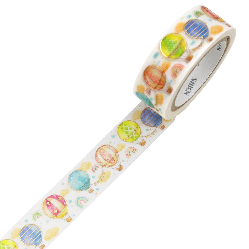 Hot-Air Balloons Gold Foil Washi Tape | Kamiiso SAIEN