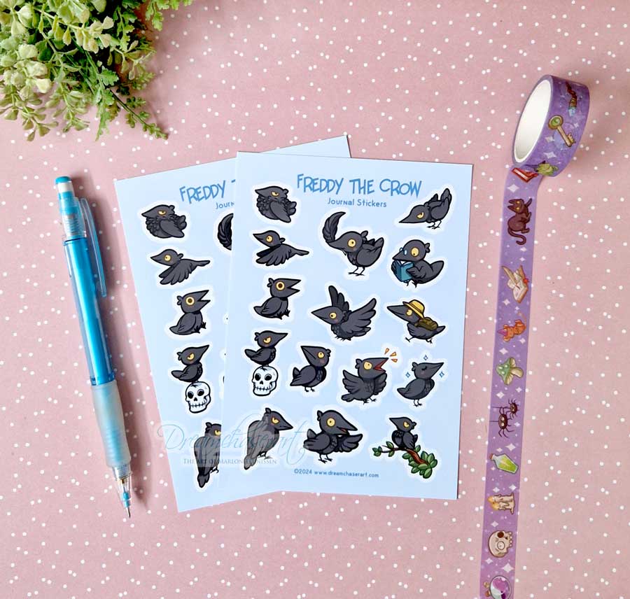 Freddy the crow Sticker sheet
