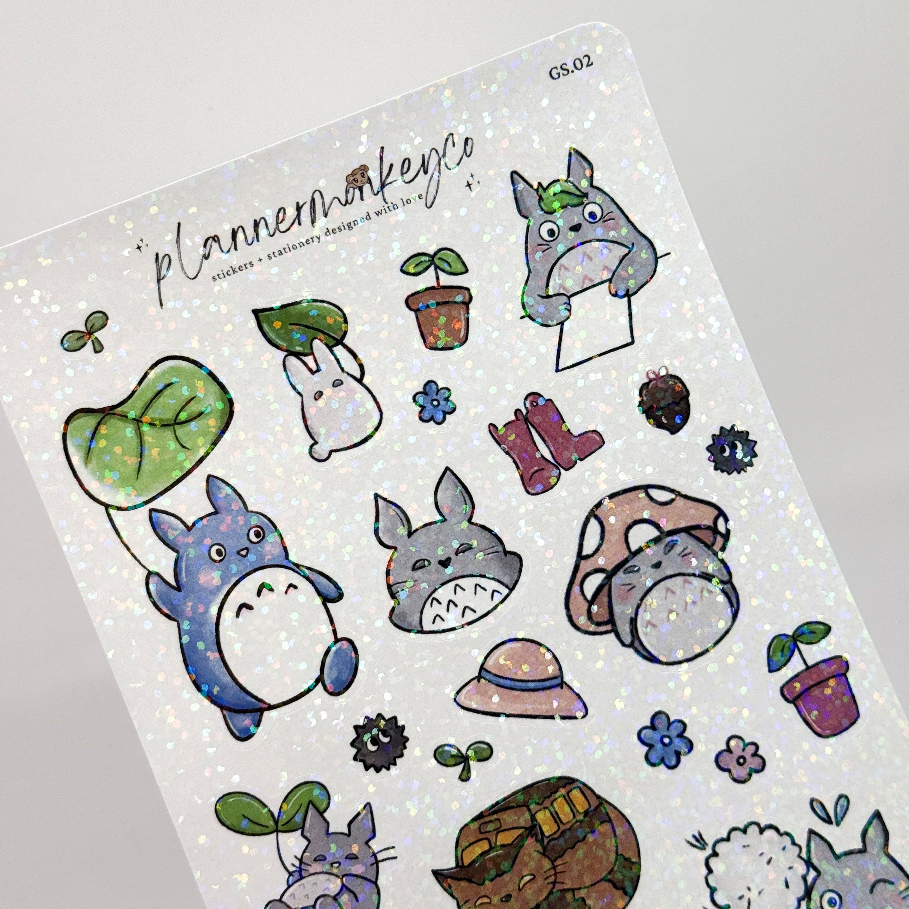 Cozy Tales Woodland Friends Design 2 Holographic Stickers | Planner Monkey Co