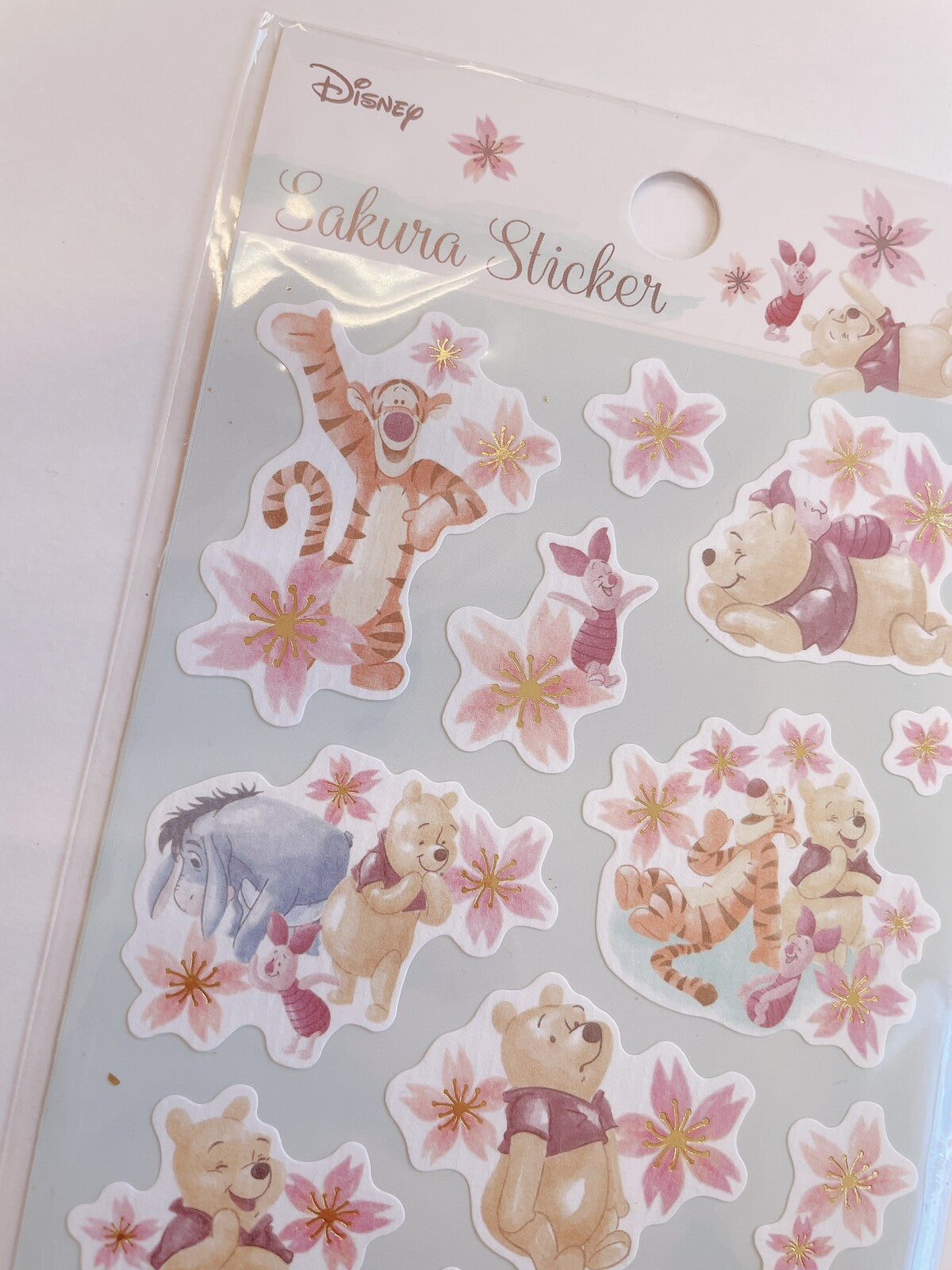 Winnie the Pooh and Tigger Sakura Washi Stickers with Gold Foil | S&C Corporation