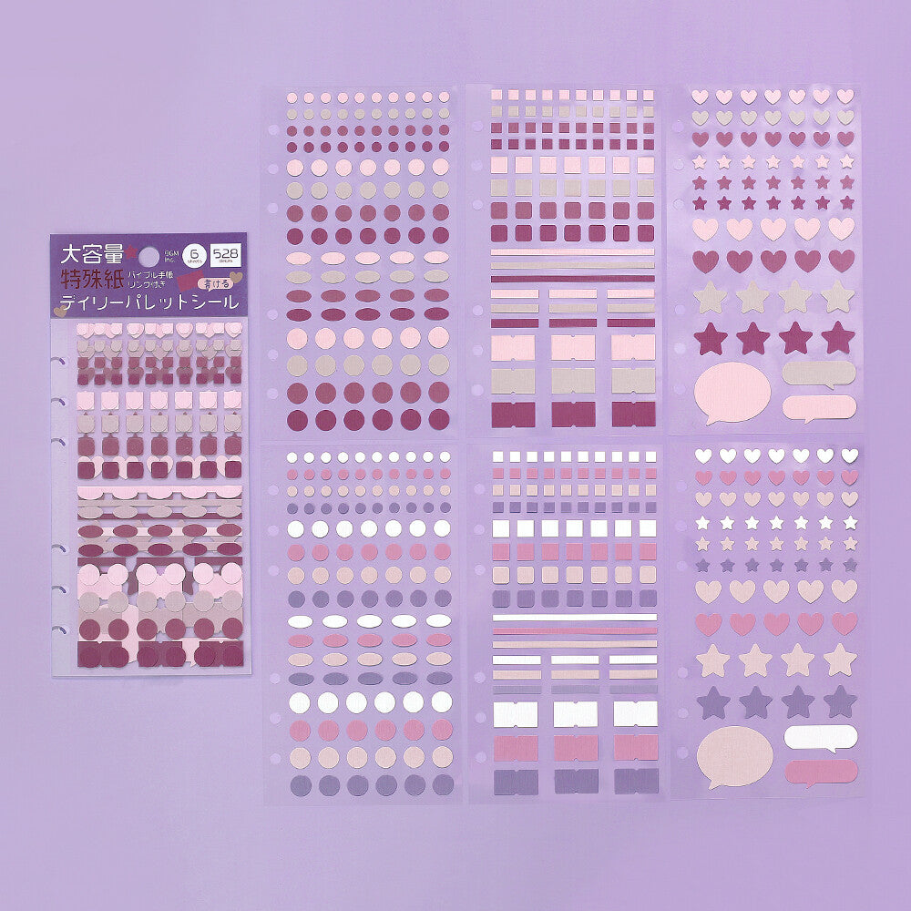 Lilac Daily Palette 6 Sheet Sticker Set by BGM | Papertail Fox
