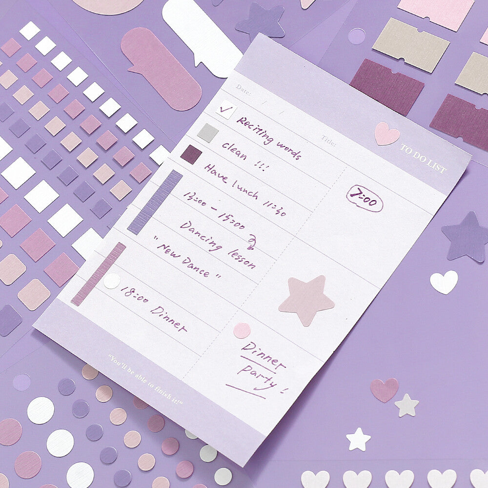 Lilac Daily Palette 6 Sheet Sticker Set by BGM | Papertail Fox
