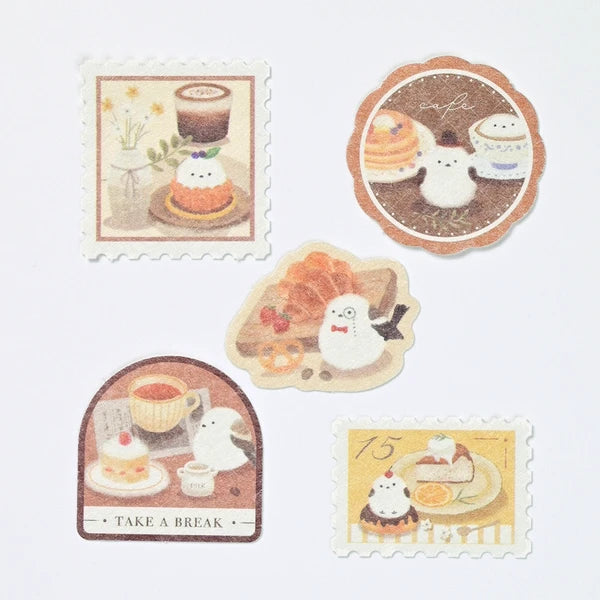 Shimaenaga Café Sticker & Washi Kit | mocuan