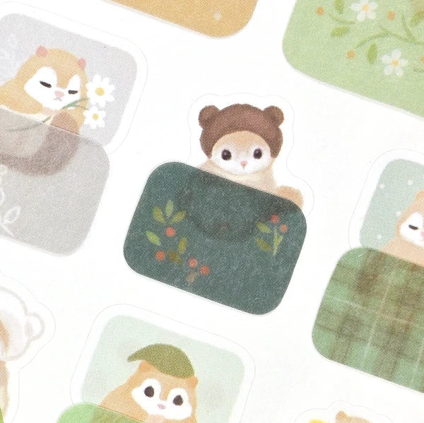 Momonga in Bloom Sticker & Washi Kit | mocuan