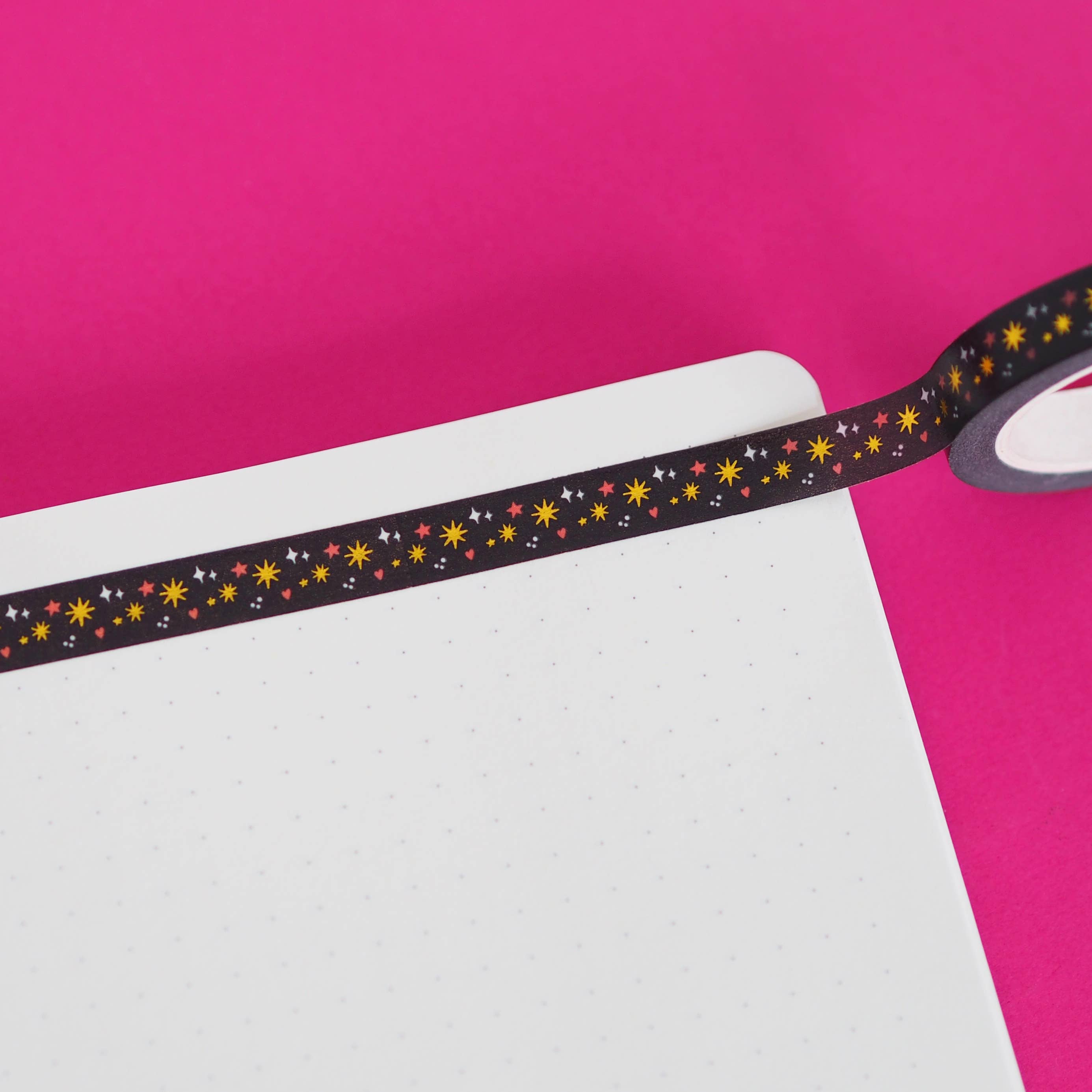 Black Stars Gold Foil Washi Tape | Nutmeg and Arlo