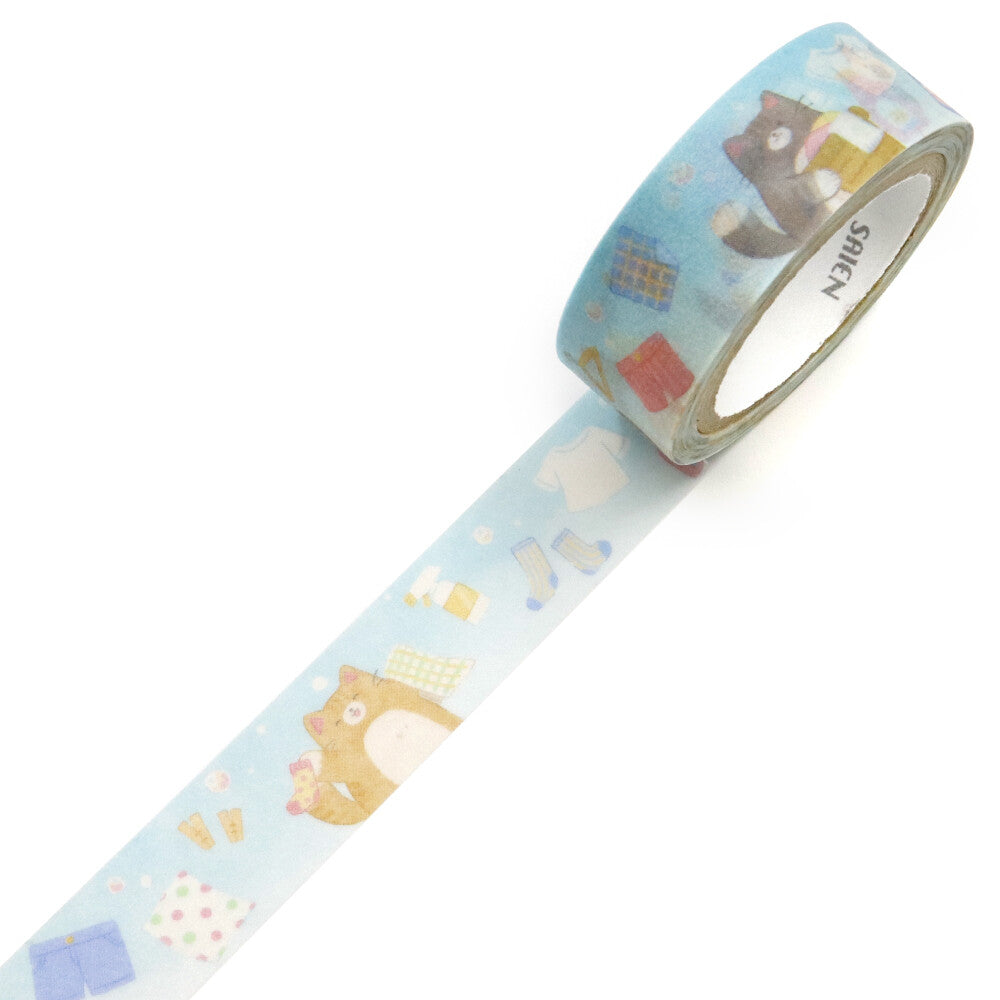 Kitty Laundry Washi Tape | Kamiiso SAIEN