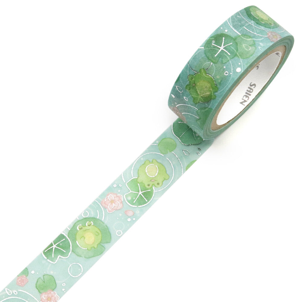 Floating Frogs Foil Washi Tape | Kamiiso SAIEN