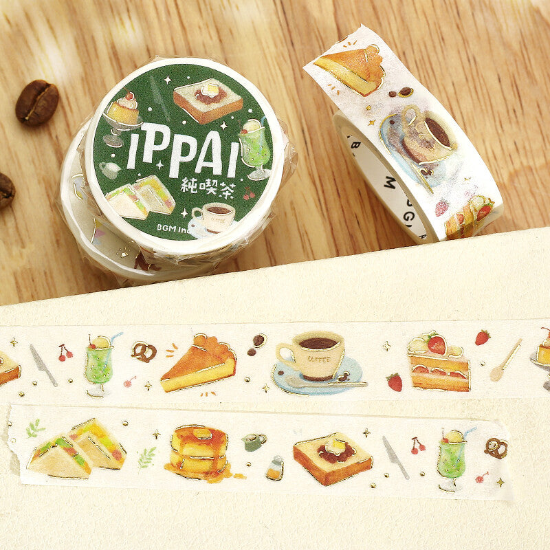 Lots of Retro Cafes IPPAI Foil Washi Tape by BGM | Papertail Fox