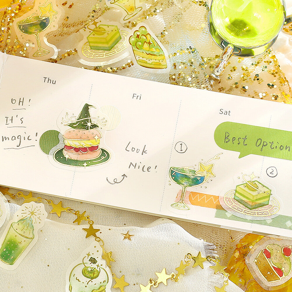 Light Cafe à la Mode Magic Foil Flake Stickers by BGM | Papertail Fox