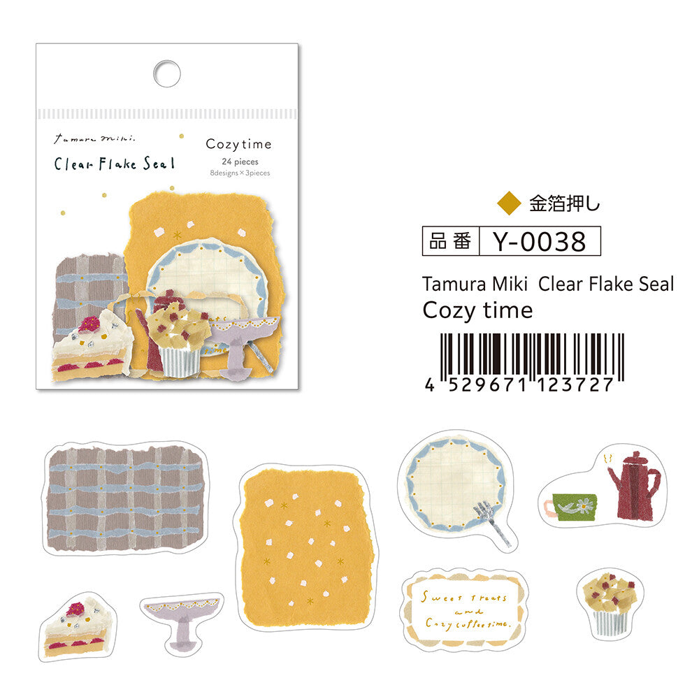 Cozy Time Clear Flake Stickers | Kamiiso