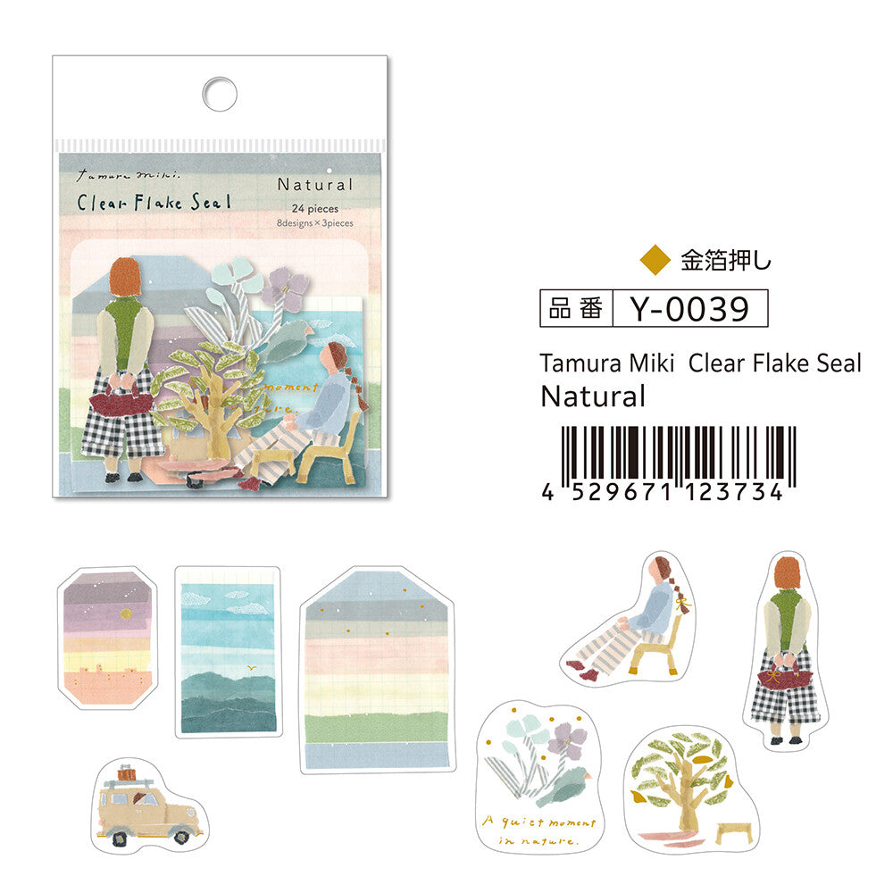 Natural Clear Flake Stickers | Kamiiso