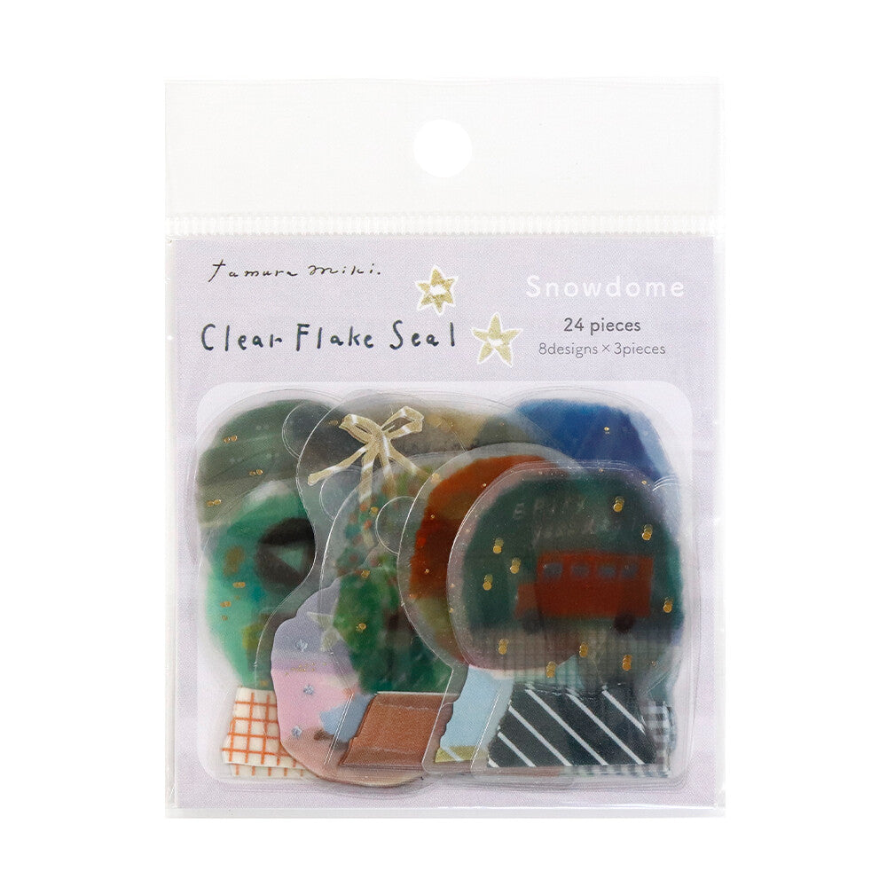 Snowdome Clear Flake Stickers | Kamiiso