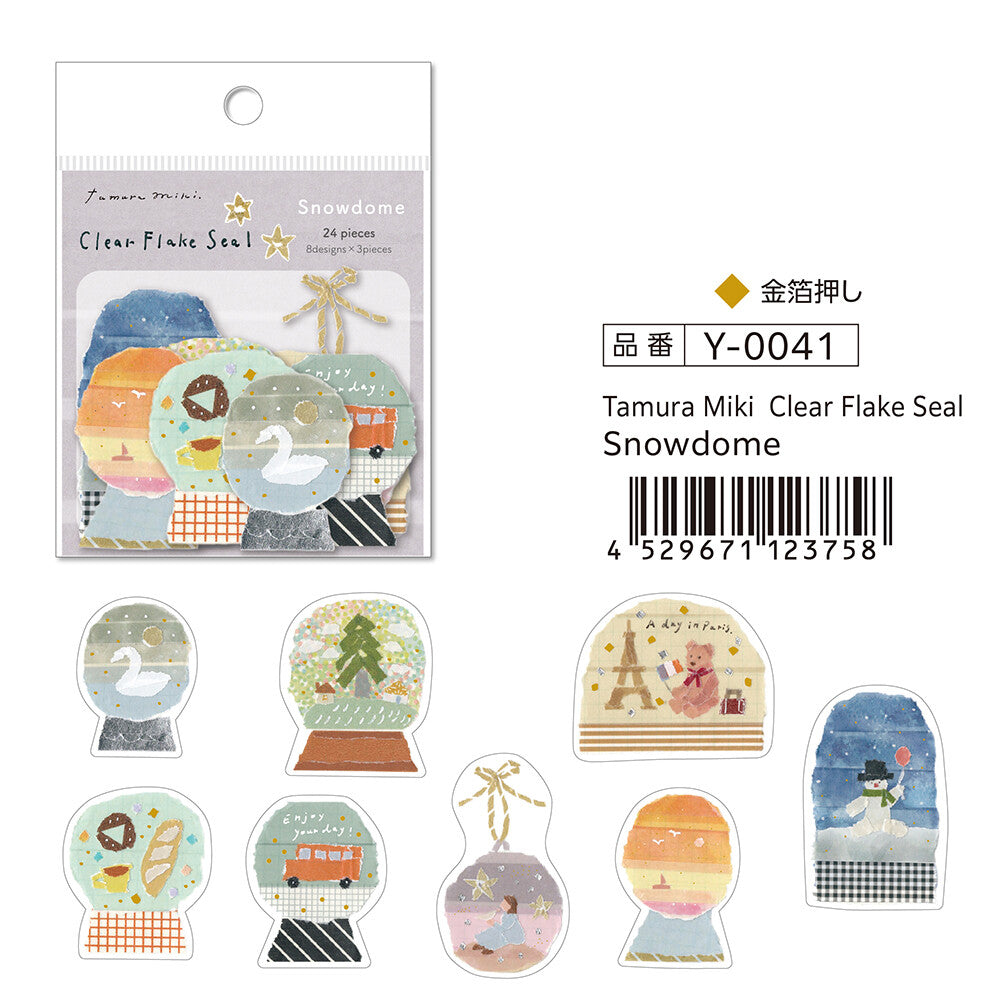 Snowdome Clear Flake Stickers | Kamiiso