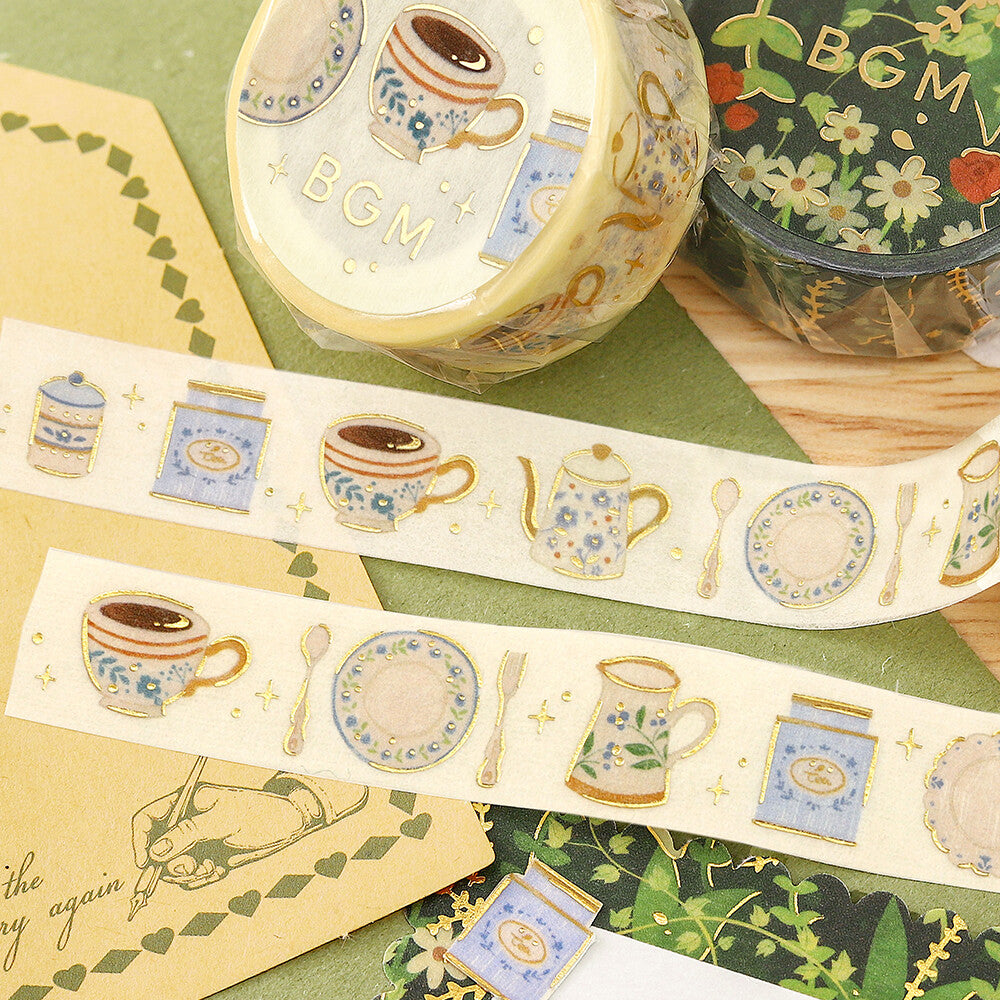 Afternoon Tea Set Foil Washi Tape by BGM | Papertail Fox