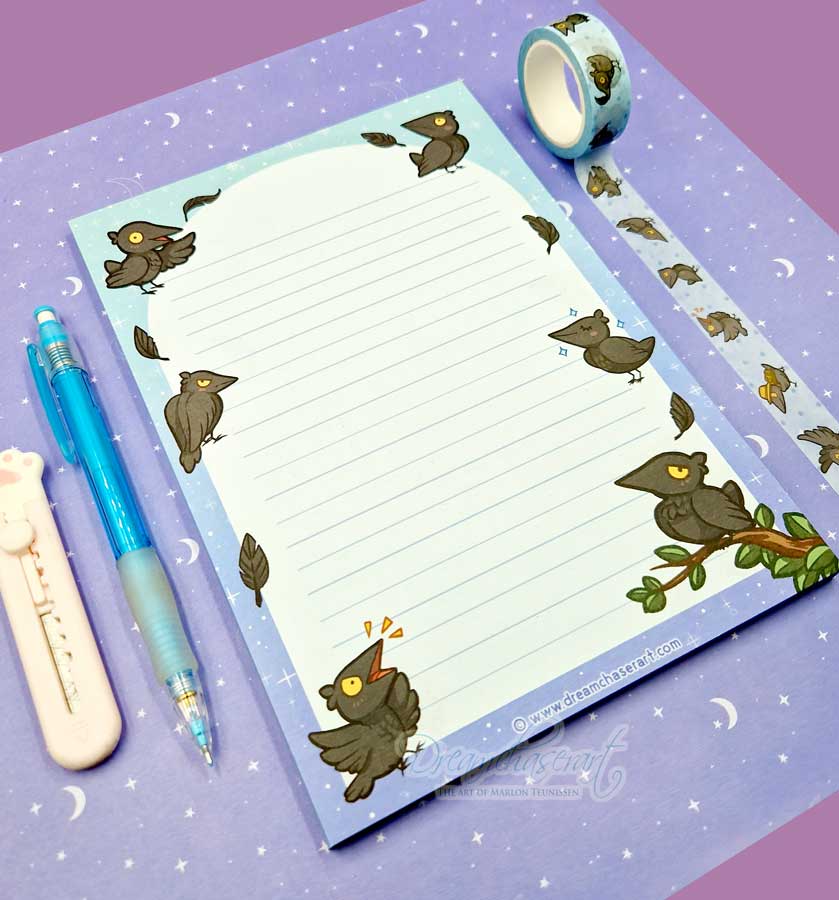 Freddy the crow memo block double sided – A5 Letter Paper