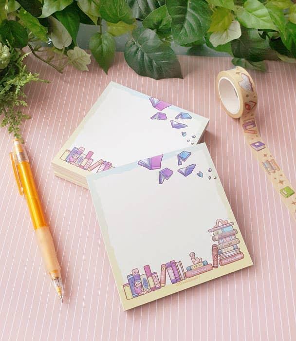 Bookworm Memo // Tear Away Memo Pad - Papertail Fox