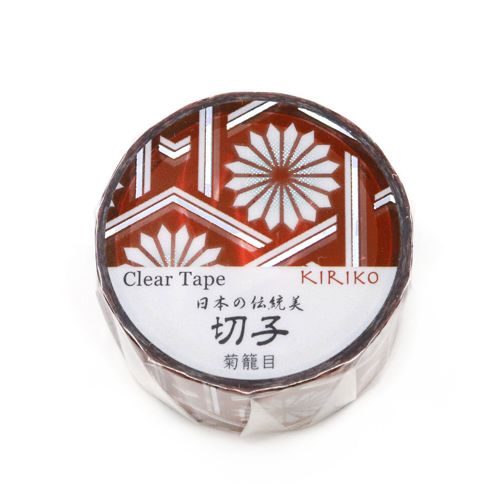 Chrysanthemum Basketweave Kiriko Clear Tape | Kamiiso SAIEN