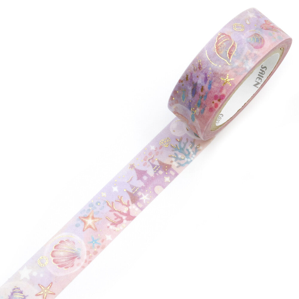 Marine Utopia Gold Foil Washi Tape | Kamiiso SAIEN