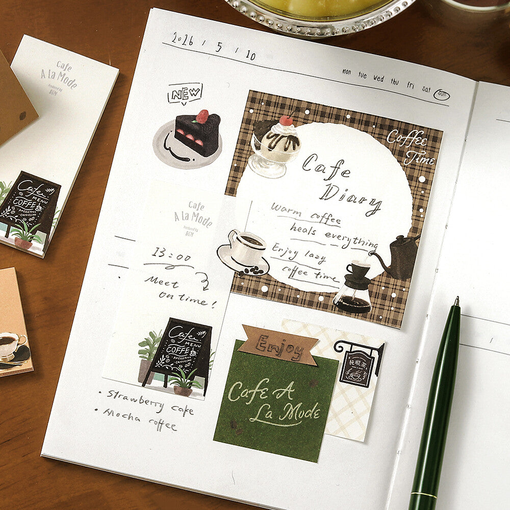 Cafe à la Mode Vol. 2 MEMONO 8 Pad Memo Set by BGM | Papertail Fox