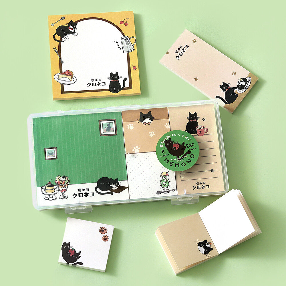 Black Cat Cafe MEMONO 8 Pad Memo Set by BGM | Papertail Fox