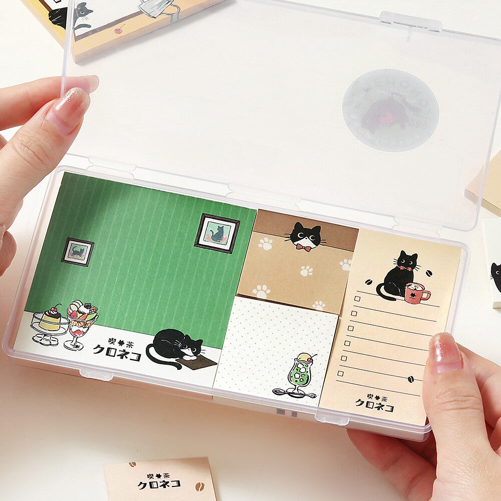 Black Cat Cafe MEMONO 8 Pad Memo Set by BGM | Papertail Fox