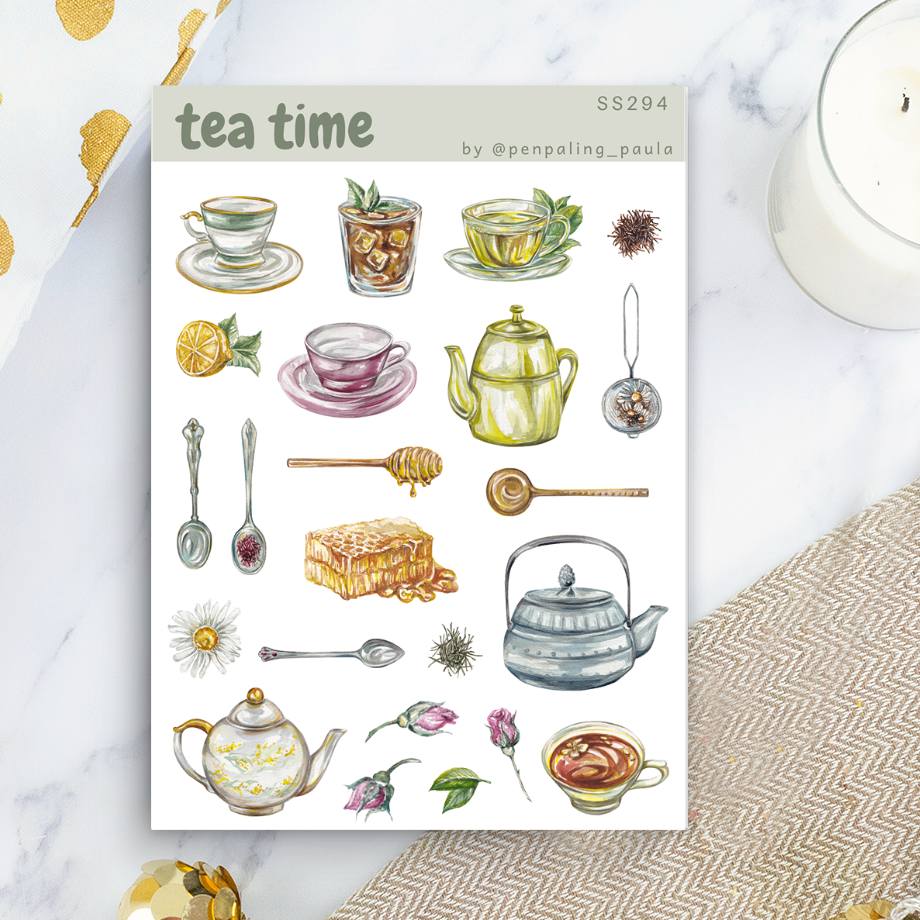 Tea Time Sticker Sheet by Penpaling Paula | Papertail Fox