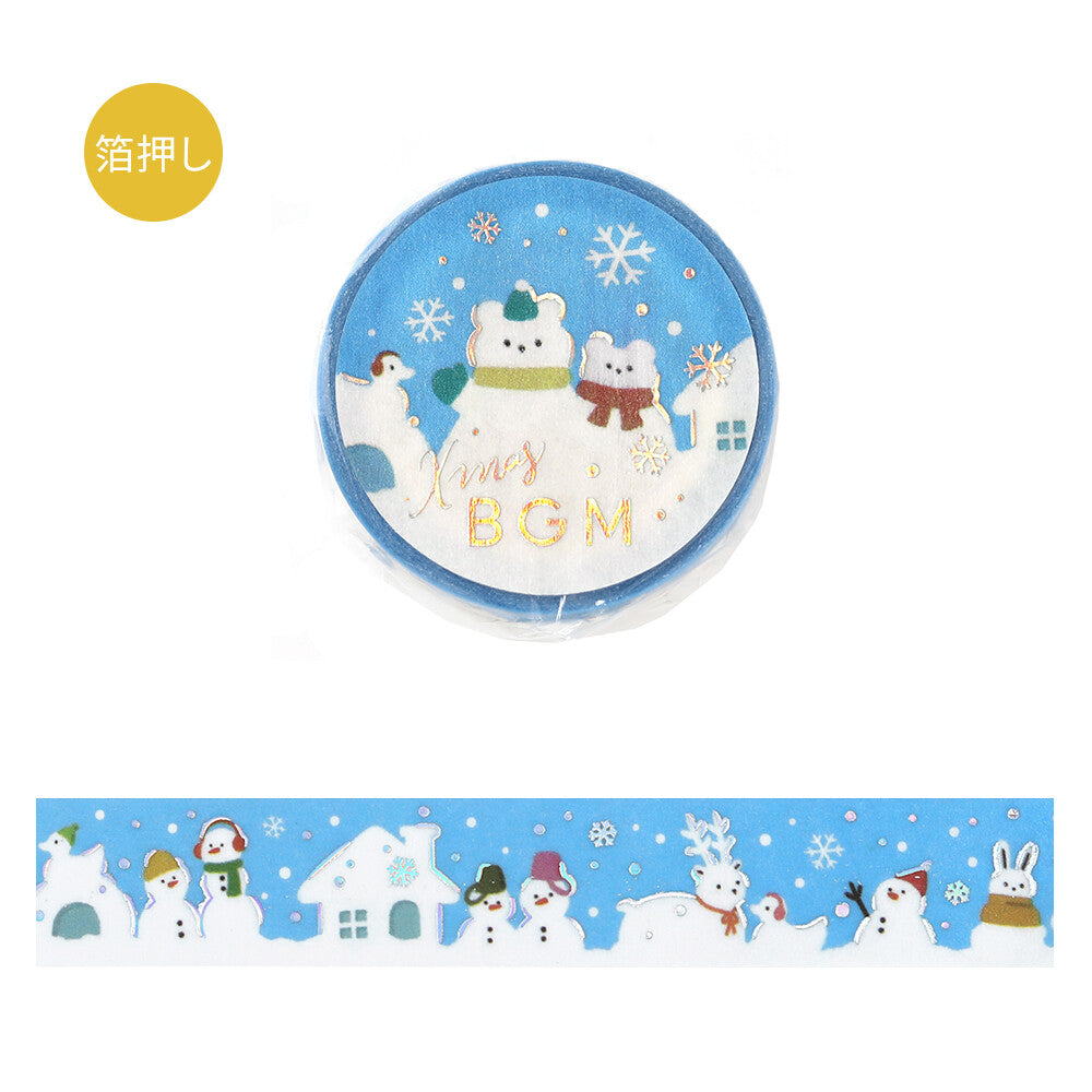 Snowman Friends Christmas Foil Washi Tape by BGM | Papertail Fox