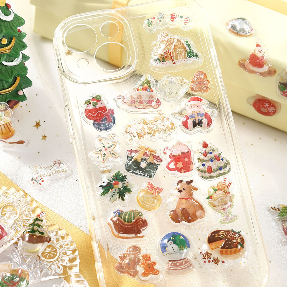 Christmas Gift Kyururun Puffy Stickers by BGM | Papertail Fox