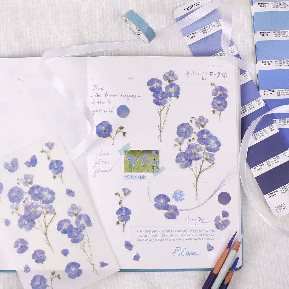Flax Pressed Flower Stickers | Appree